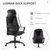 Vinsetto Office Chair Fixed Armrest Black 120 kg Image