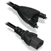 Generic  Mains Lead Moulded Plugs 1.8mtr Y Splitter to Power 2 Devices Image