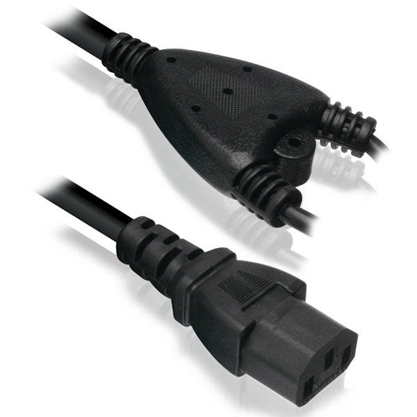 Generic  Mains Lead Moulded Plugs 1.8mtr Y Splitter to Power 2 Devices