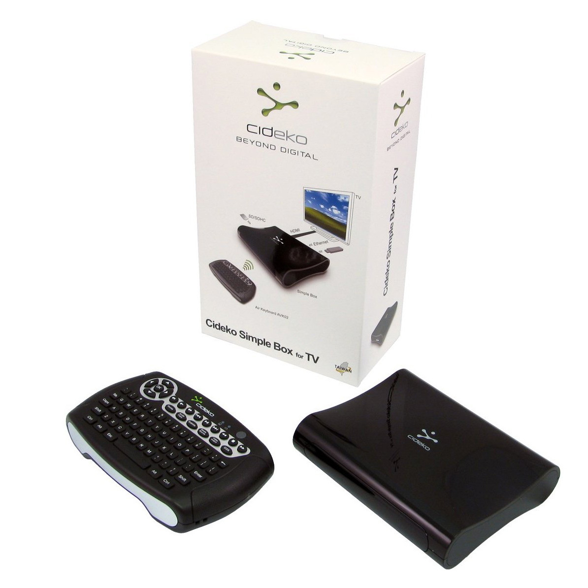 Cideko Android Media Player and Wireless 3D Mouse Keyboard Black