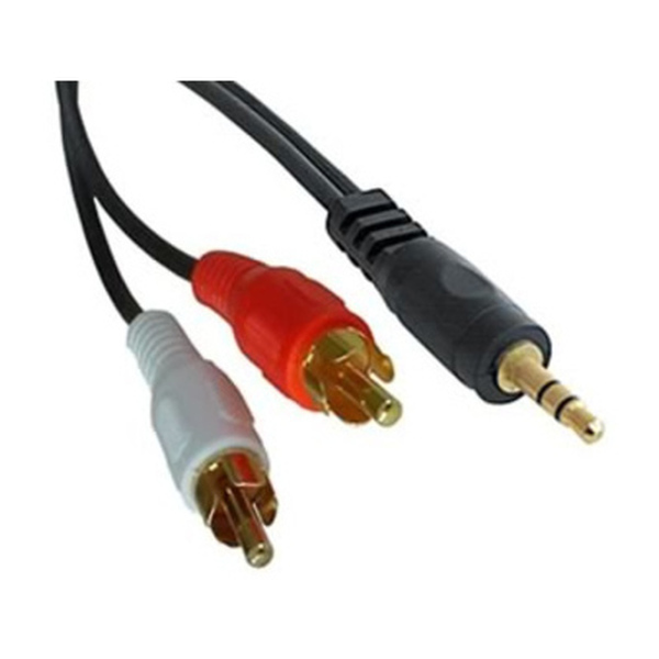 Generic 1 Mtr 3.5mm Jack Plug To 2 Phono Plug