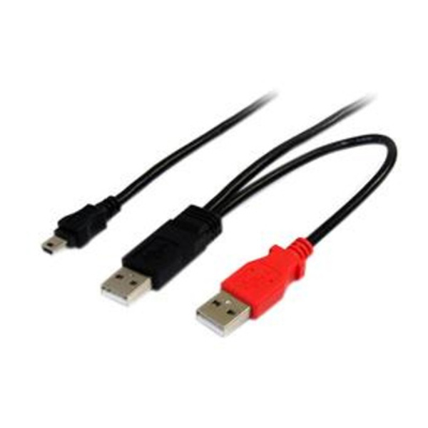 StarTech  6ft USB HDD Y Cable USB A to USB mini B for Portable HDD