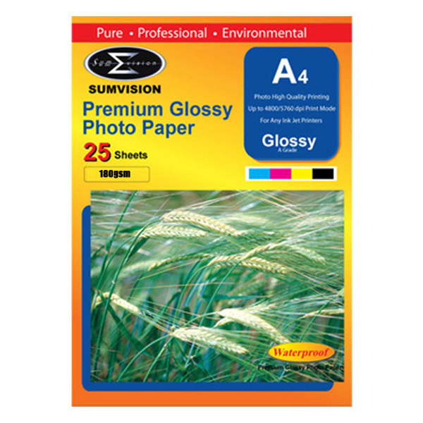 Sumvision  180 Gm Glossy A4 Photo Paper- 25x sheets