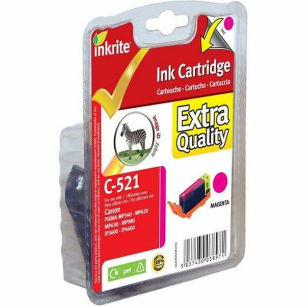 Inkrite  Canon MP980 MP620 MP630 MP540 iP4600 iP3600- CLI-521M Magenta