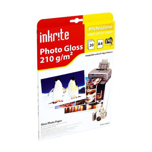 Inkrite  Photo Plus Gloss Paper 210gsm A4 x20 Sheets