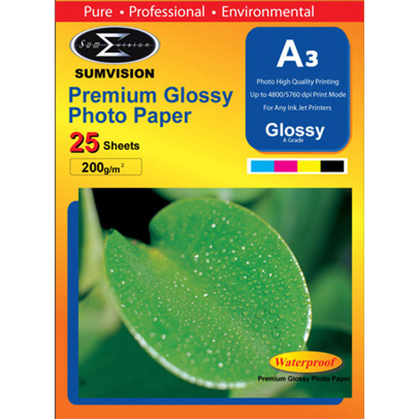 Sumvision  200 Gm Glossy A3 Photo Paper- 25x Sheets