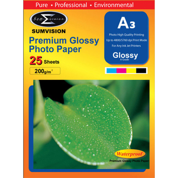 Sumvision  200 Gm Glossy A3 Photo Paper- 25x Sheets