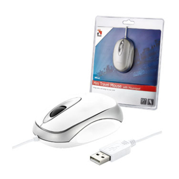 Trust  Mini Travel Mouse with Mousepad - Silver