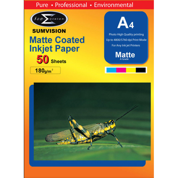 Sumvision  180 Gm Matt A4 - 50 Sheets