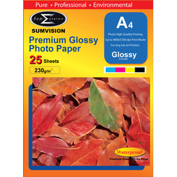 Sumvision  230 Gm Glossy A4 Photo Paper- 25x sheets