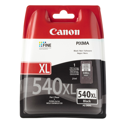 Canon PG-540XL Black Ink Cartridge 21ml for PIXMA MG2250, MG3150, MG3250, MG4150, MG4250, MX375, MX395, MX435, MX455, MX515, MX525