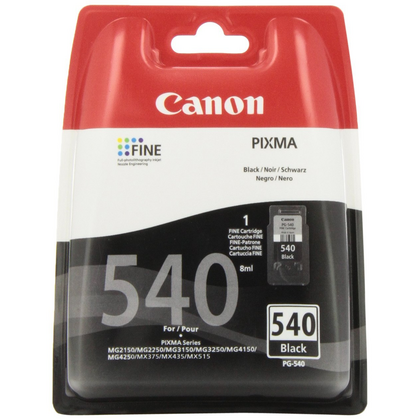 Canon PG-540 Black Ink Cartridge 8ml for PIXMA MG2250, MG3150, MG3250, MG4150, MG4250, MX375, MX395, MX435, MX455, MX515, MX525