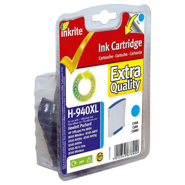 Inkrite  Inkrite (HP 940XL) for HP OfficeJet Pro 8000 8500 - C4907AE Hi-Cap Cyan
