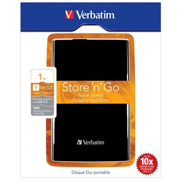 Verbatim  1TB USB 3.0 2.5 Inch Portable Hard Drive - Store n Go - Special Offer
