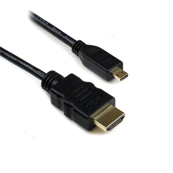 Generic  HDMI TO MICRO HDMI CABLE, male - male, 5 metre, gold connectors, black