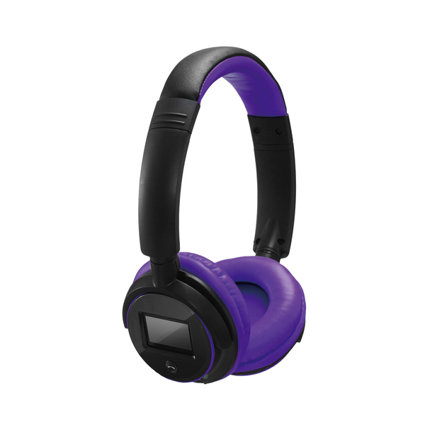 Dynamode  Bluetooth Stereo Headset With LCD Display - Purple