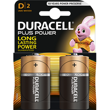 Duracell MN1300B2 Duracell Plus Power D Size (Pack of 2) battery pack