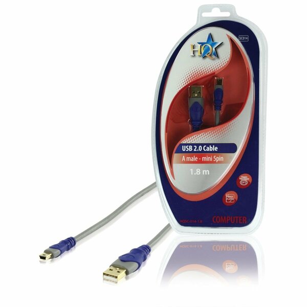 HQ  1.8Mtr Usb2 Cable A Plug - USB Mini 5Pin