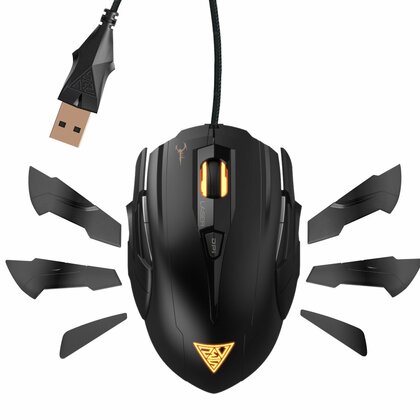 Gamdias  Hades Extension  Black 8 Buttons 1 x Wheel USB Wired Laser 8200 dpi Gaming Mouse