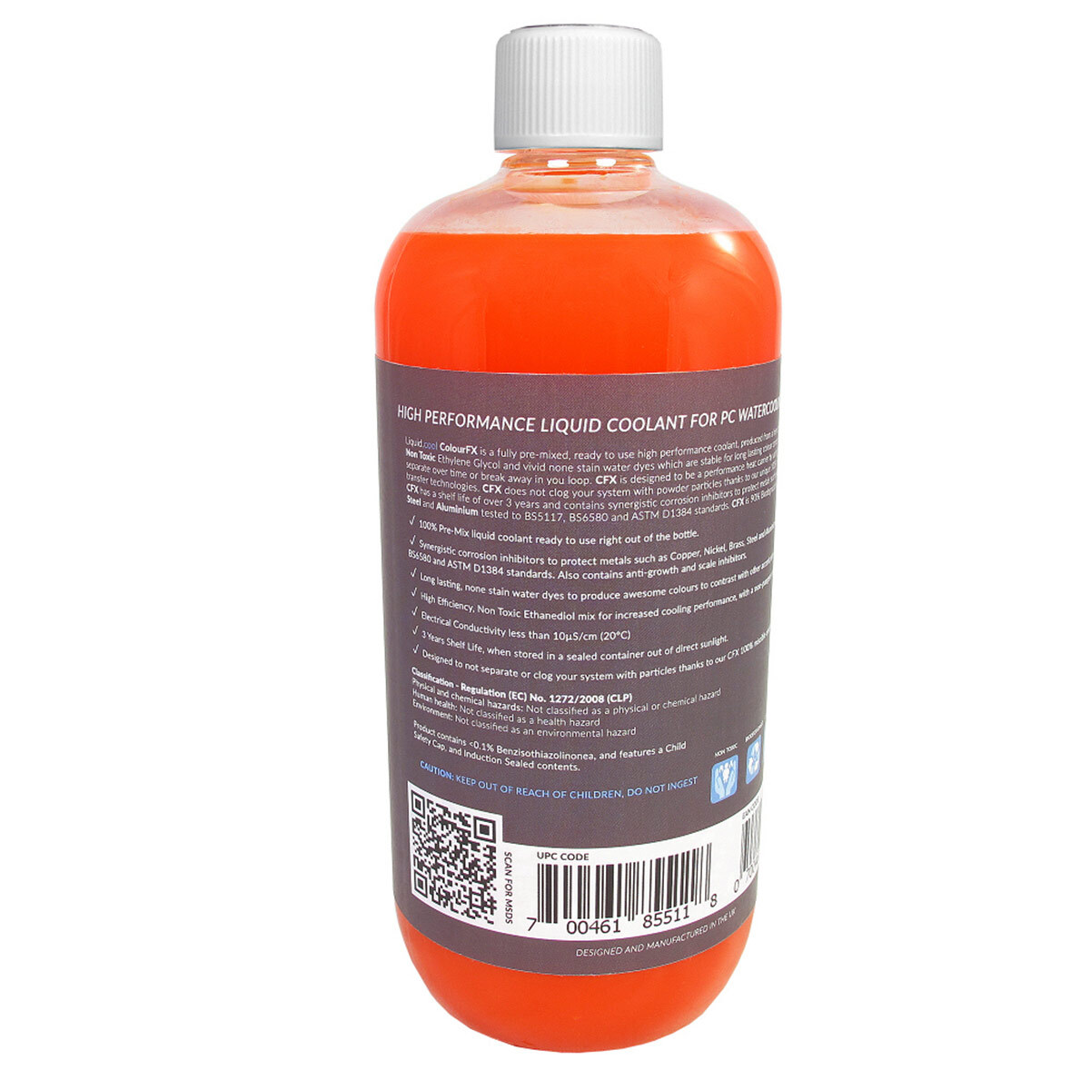 Liquid Cool CFX Pre Mix Opaque Performance Coolant 1000ml Atomic Orange