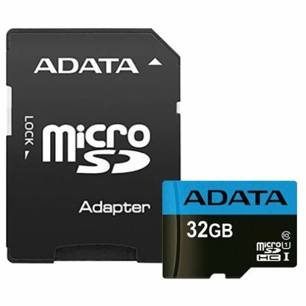 Adata  32Gb Premier Micro Sd Card With Sd Adapter, Uhs-I Class 10 With A1 App Performance