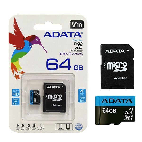 Adata  64GB adata Premier Micro SDXC Card with SD Adapter, UHS-I Class 10 with Adaptor