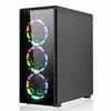 CIT  Raider Gaming Case 4 x Halo Spectrum RGB Fans Glass Front and Side with ASUS MB SYNC (Compatible Motherboard Required) Image