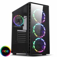 CIT  Raider Gaming Case 4 x Halo Spectrum RGB Fans Glass Front and Side with ASUS MB SYNC (Compatible Motherboard Required)