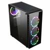 CIT  Raider Gaming Case 4 x Halo Spectrum RGB Fans Glass Front and Side with ASUS MB SYNC (Compatible Motherboard Required) Image