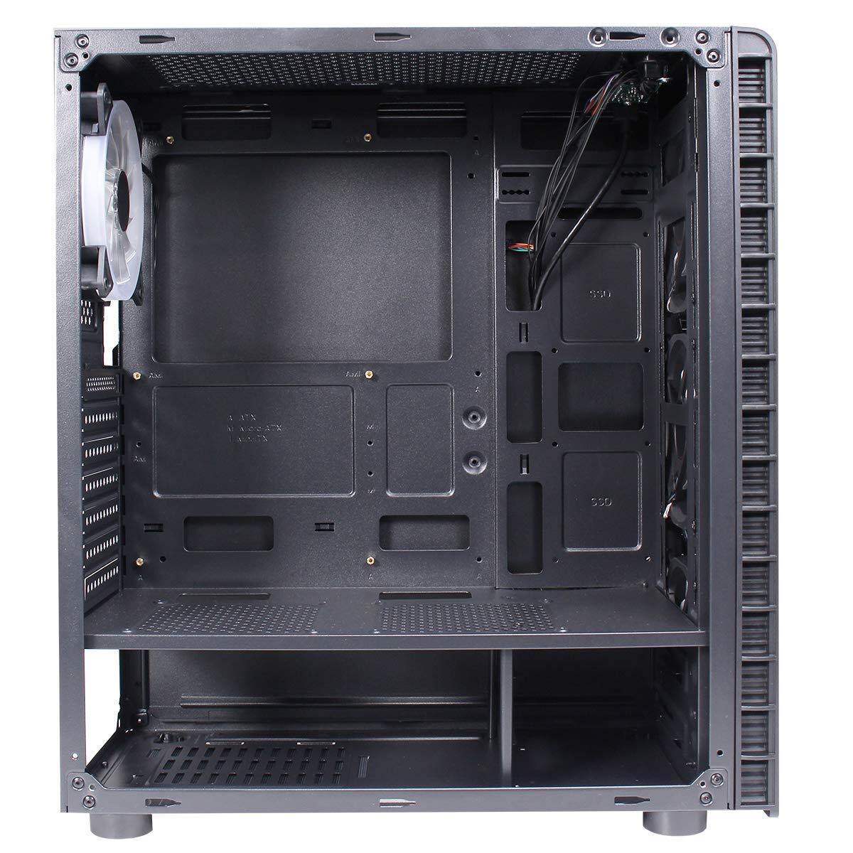 CIT Raider Gaming Case 4 x Halo Spectrum RGB Fans Glass Front and Side