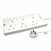 Newlink Mains Power Multi Socket Extension Lead, 6-Way, 3M Cable, Surge Protected, Individually Switched Image
