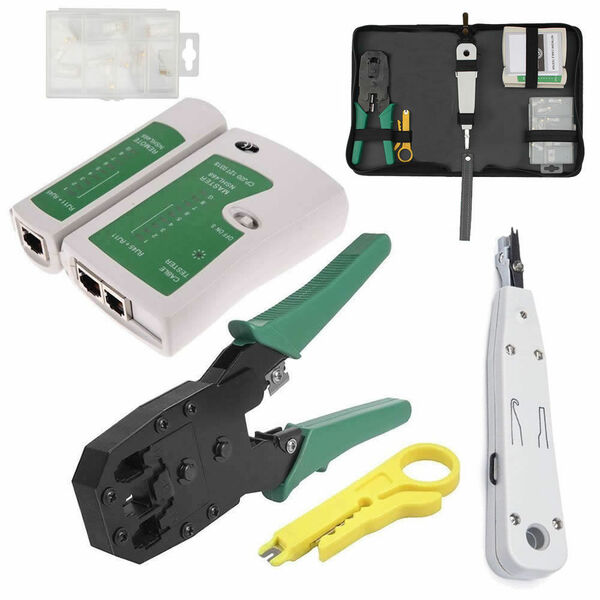 Generic RJ45 Ethernet Network Cable Tester Crimping Crimper Stripper Cutter Tool Kit Set - Special Offer