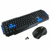 JEDEL  Wireless Gaming Keyboard and 3 Button Mouse - Black / Blue  - Special Offer Image