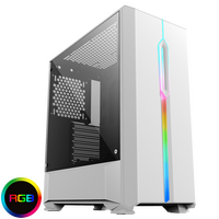 GameMax  Solar White RGB Midi Tempered Glass Gaming Case MB SYNC 3 pin - Special offer