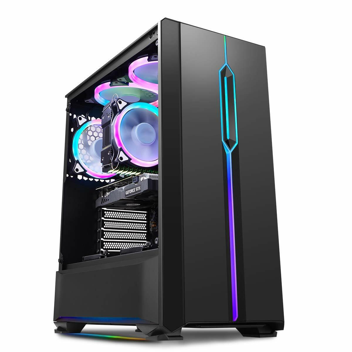 GameMax Game Max Solar RGB Midi Tempered Glass Gaming Case MB SYNC 3pin