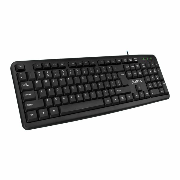 JEDEL  USB UK Layout Keyboard 104 Keys, Black