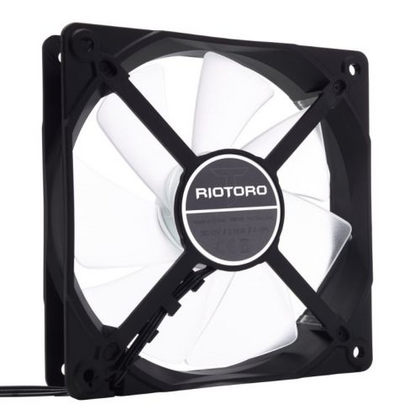 Riotoro  1x 120mm White LED Cross X Ultra Quiet 1500RPM Cooling Case Fan