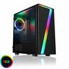 CIT  Seven MATX Gaming Case Rainbow RGB Strip 1 x Rainbow RGB Fan Acrylic Side Image