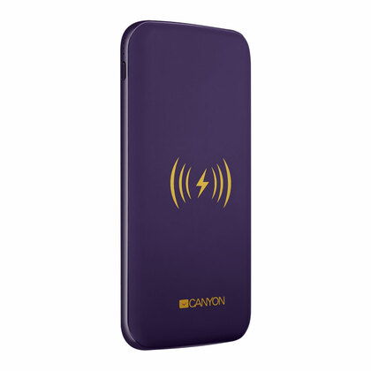 Canyon  8000mAh Powerbank USB-C/Micro-USB and With Wireless Charging - Purple