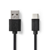 NEDIS  USB 2.0 Cable - Type-C Male - A Male - 1.0 m Black Image