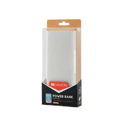 Canyon  20000mAh Powerbank Micro-USB - White