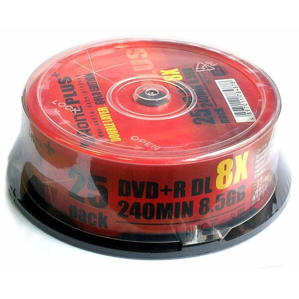 Aone  DVD+R 8x 25 Pack Dual Layer (LOGO) 8.5gb With UMECode - Overburn