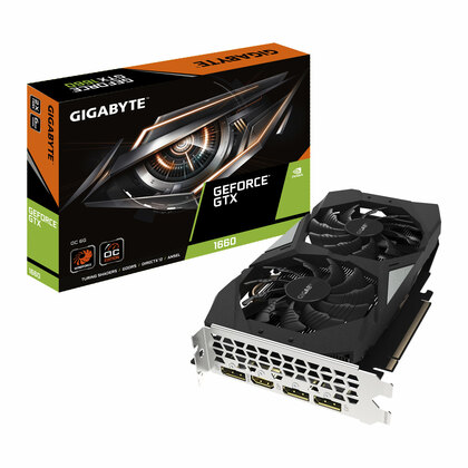 Gigabyte GV-N1660OC-6GD GeForce GTX 1660 6GB Dual Fan Graphics Card - Special offer