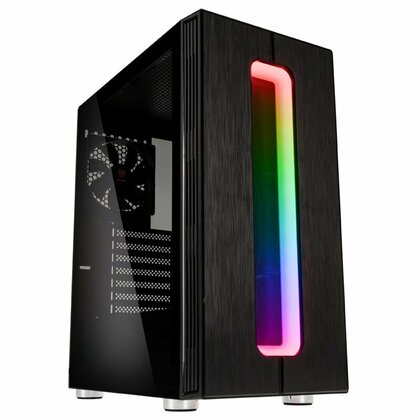 Kolink CA-03T-KK Nimbus RGB Compact ATX Gaming Case - Black Tempered Glass Window