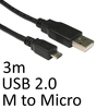 Generic  3 Meter USB 2.0 USB A male - USB micro B male cable 3.00 m Image