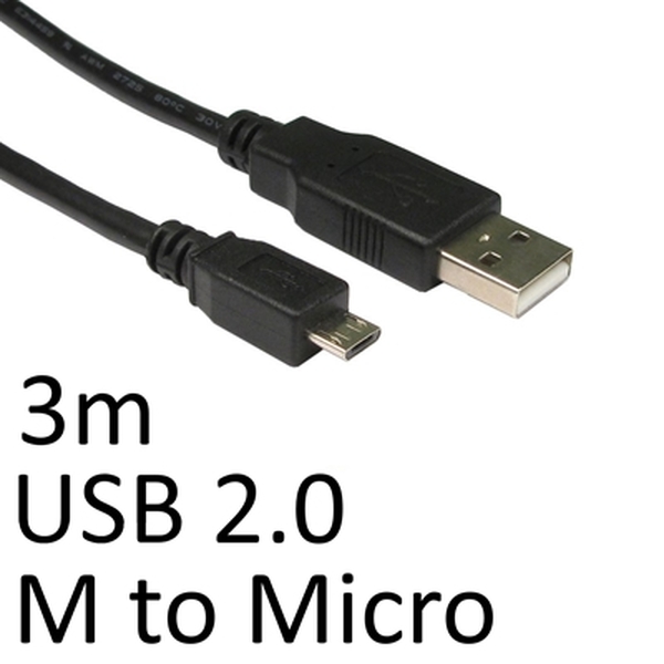 Generic  3 Meter USB 2.0 USB A male - USB micro B male cable 3.00 m