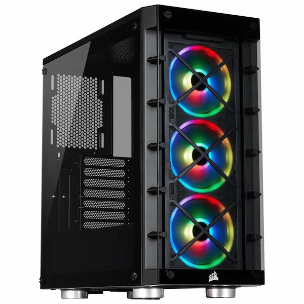 Corsair  iCUE 465X RGB Tempered Glass Mid-Tower ATX Smart Case (Tempered Glass)  3x LL120 RGB Coolers included) - Black