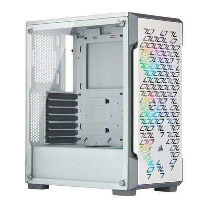 Corsair  White iCUE 220T Addressable RGB Airflow Midi PC Gaming Case