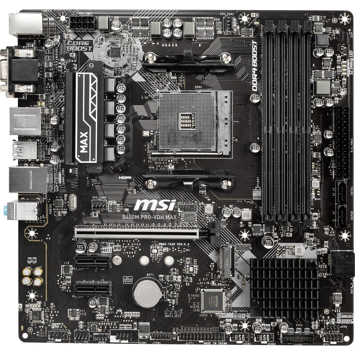 MSI B450MPROVDHMAX B450M PROVDH MAX(Socket Am4) Ryzen DDR4 Micro ATX Motherboard BLACK