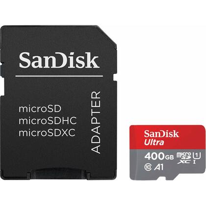 Sandisk SDSQUAR-400G-GN6MA 400GB Ultra microSDXC Memory Card + SD Adapter with A1 App up to 100MB/s,